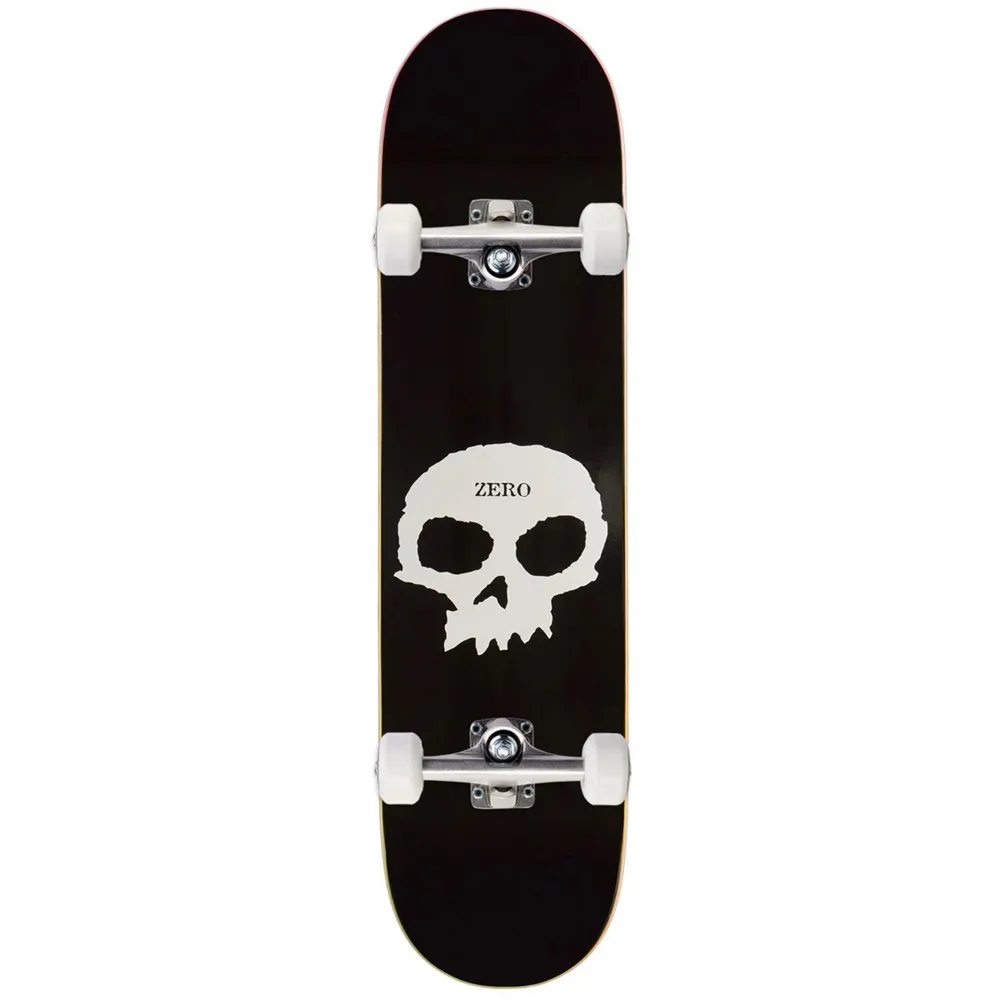 Zero Single Skull Black White 8.0 Complete Skateboard
