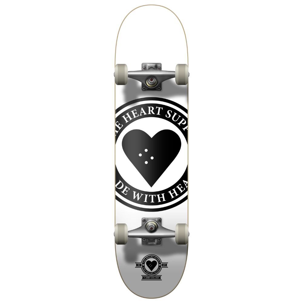 The Heart Supply  Badge White 8.25 Complete Skateboard