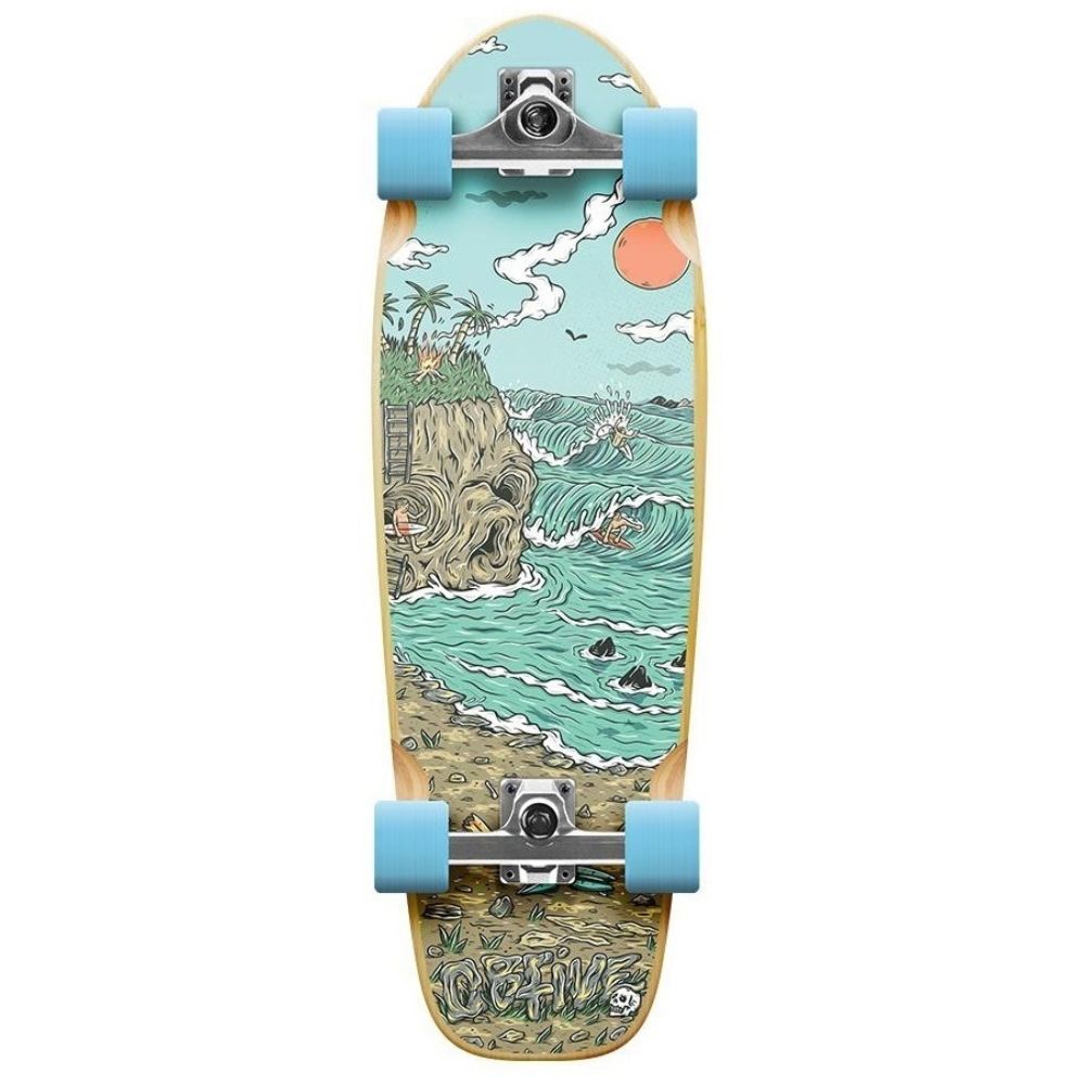 Obfive Grom Skull Island 28 Surfskate Skateboard