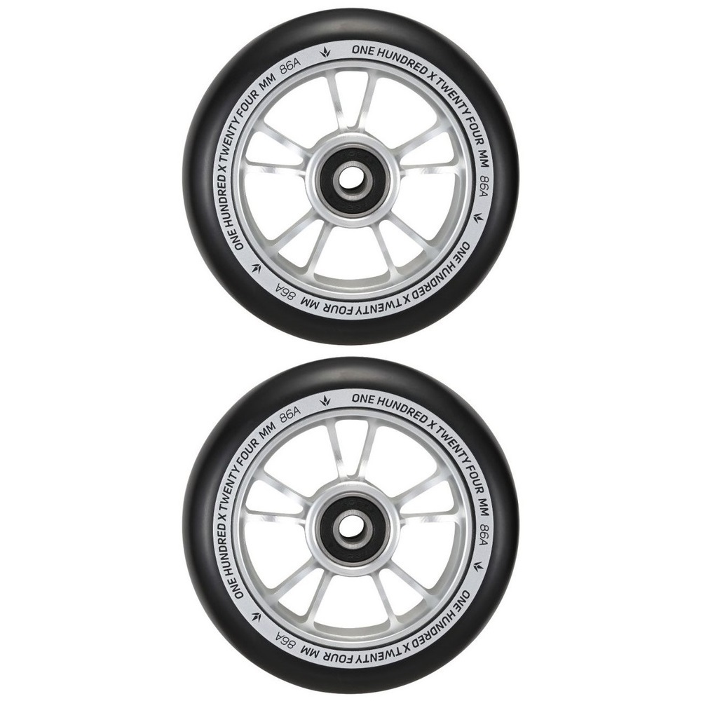 Envy Silver Black 100mm Set Of 2 Scooter Wheels