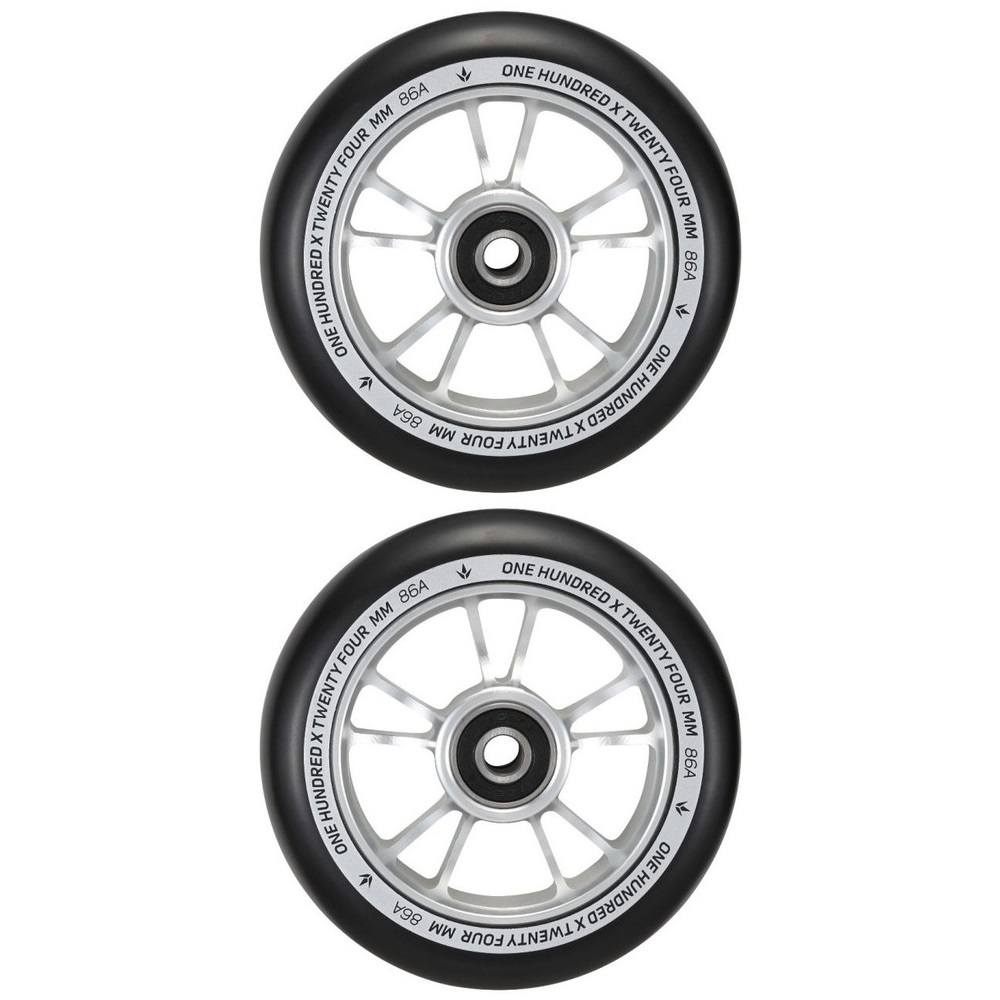 Envy Scooter Wheels Silver Black 100mm Set Of 2