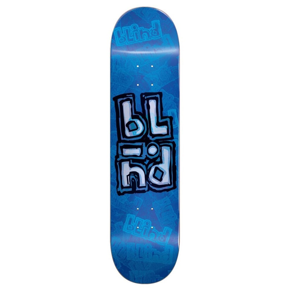Blind Skateboard Deck OG Stacked Stamp Blue 8.25 x 32.1 with Grip