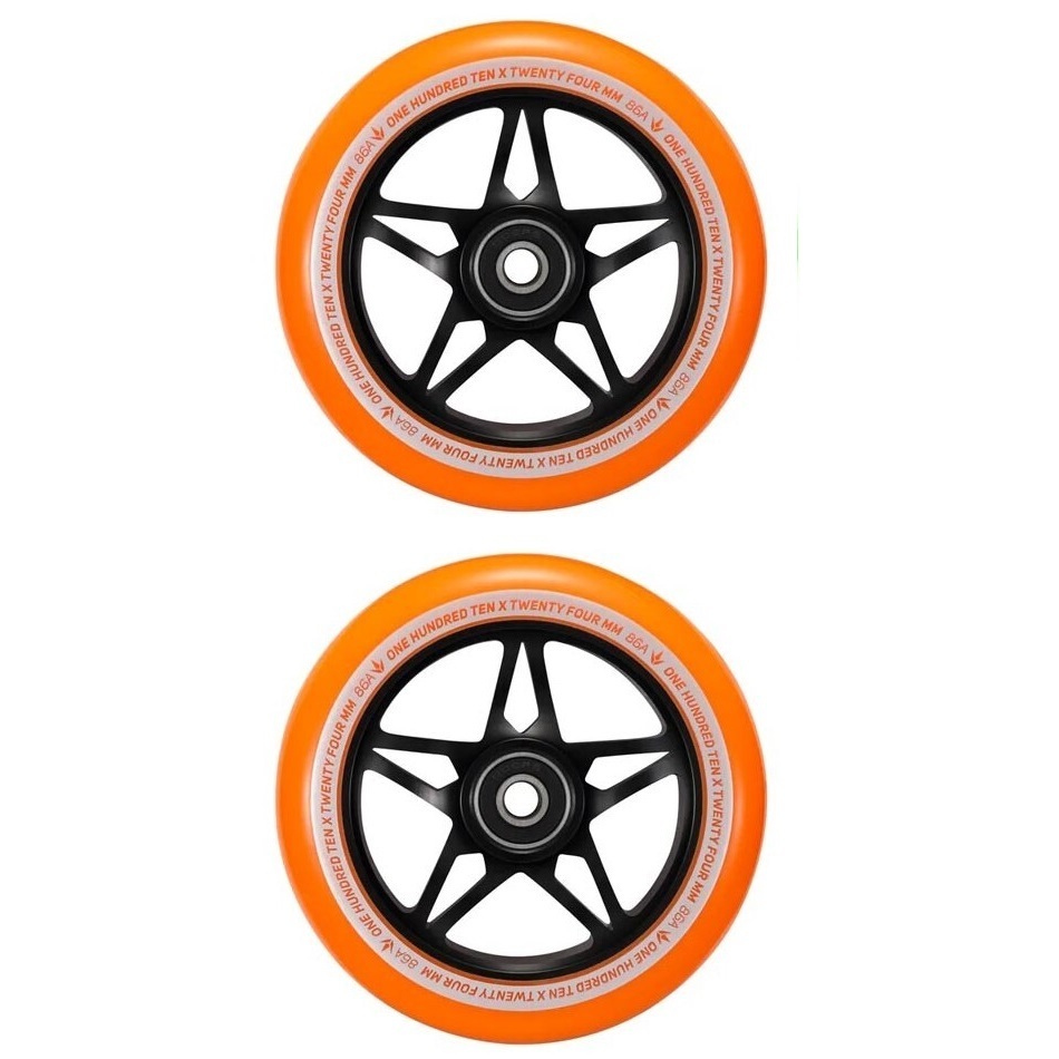 Envy S3 Black Orange 110mm Set Of 2 Scooter Wheels
