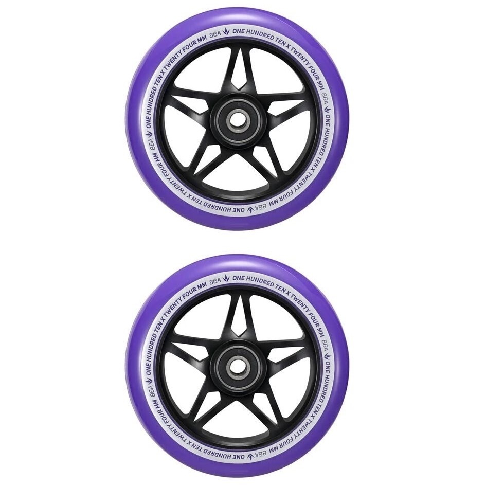 Envy S3 Black Purple 110mm Set Of 2 Scooter Wheels