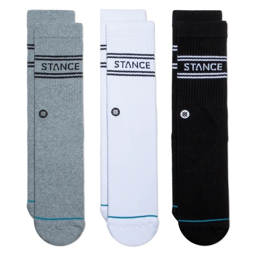 Stance Crew Basic 3 Pack Multi Large Mens Socks