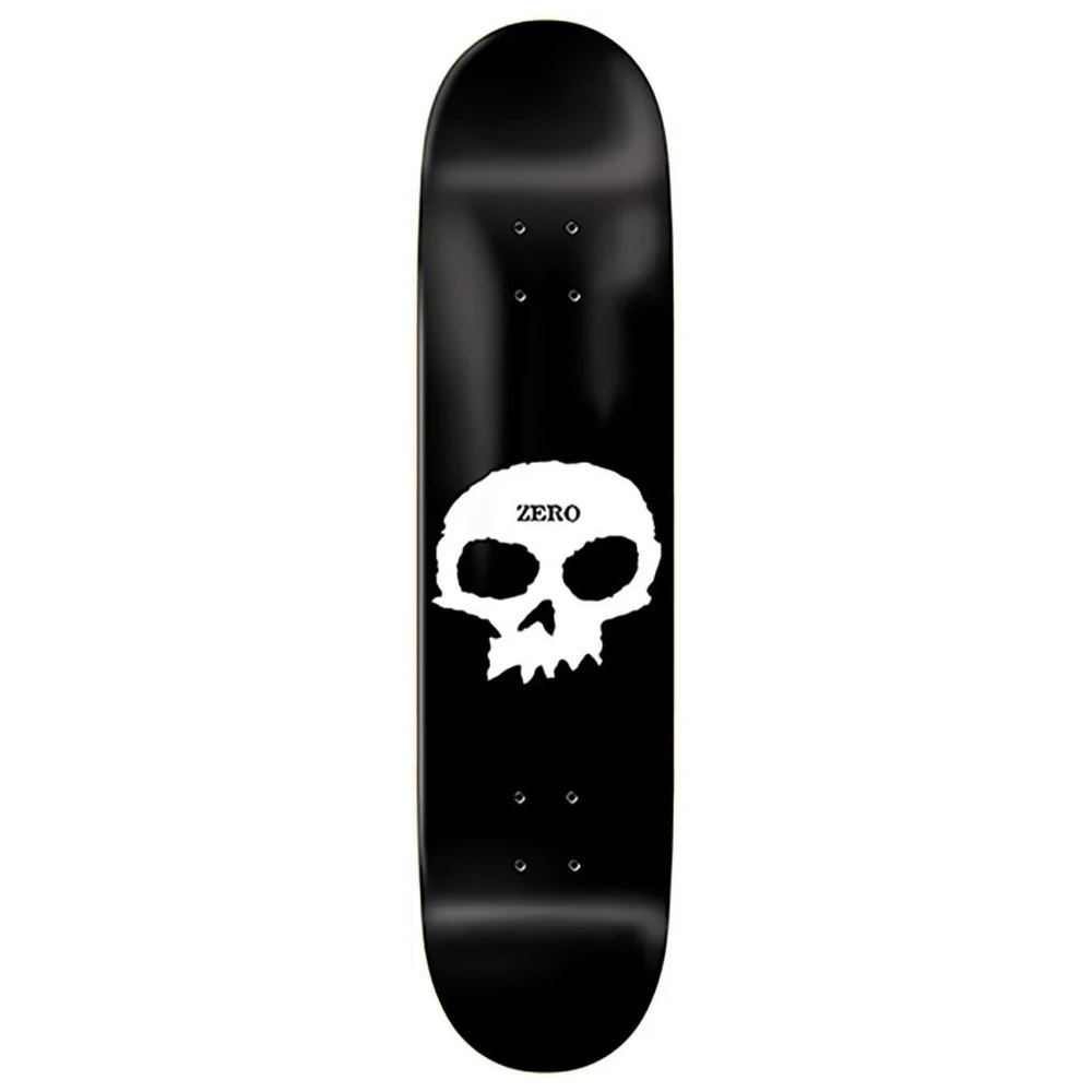 Zero R7 Single Skull Black White 8.25 Skateboard Deck