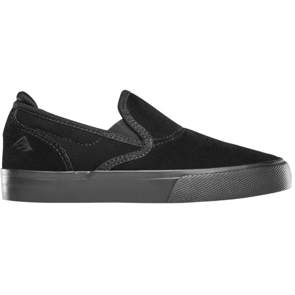 Emerica Wino G6 Slip-On Black Black Youth Skate Shoes [Size: US 1]