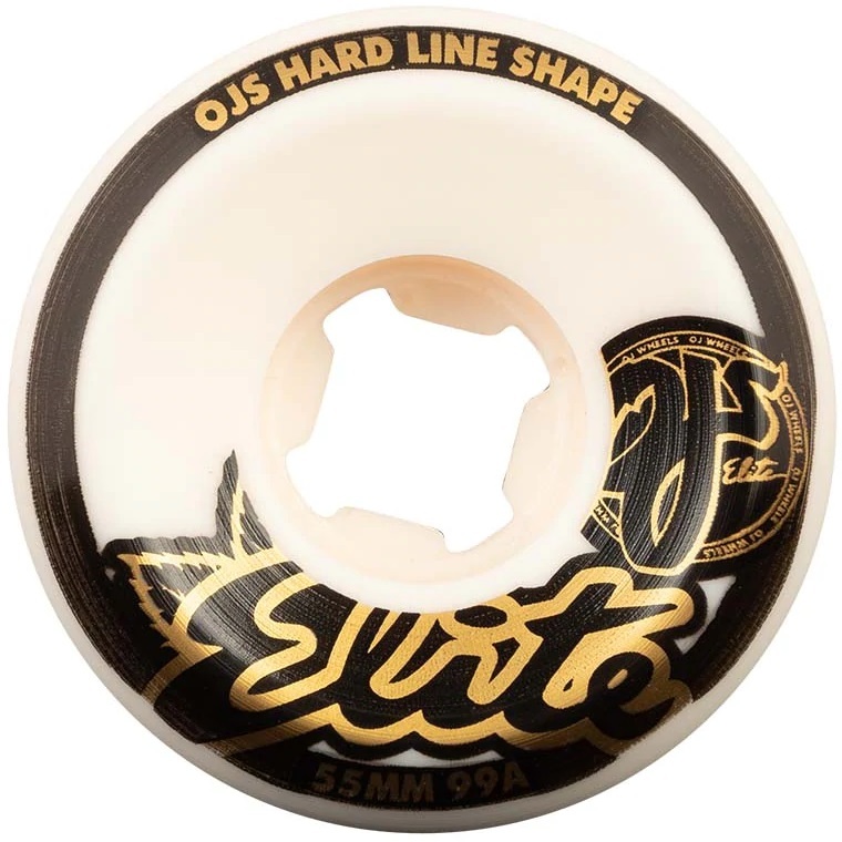 OJ Elite Hardline Black Gold 55mm Skateboard Wheels 