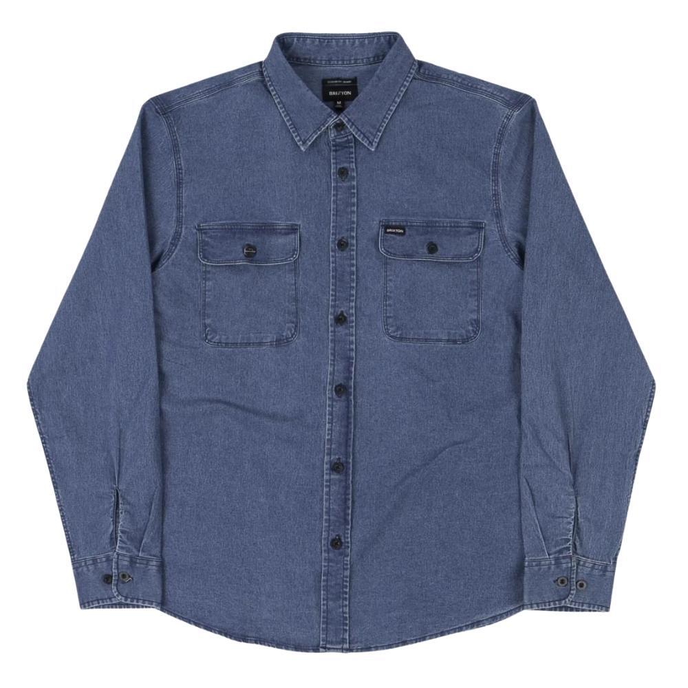 Brixton Low Flannel Bowery Worn Indigo Button Up Shirt [Size: XL]