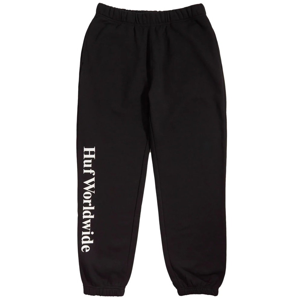 HUF Essentials Fleece Black Track Pants [Size: M]