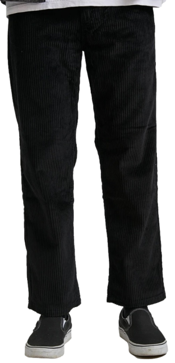 Afends Ninety Twos Hemp Corduroy Black Pants [Size: 34]