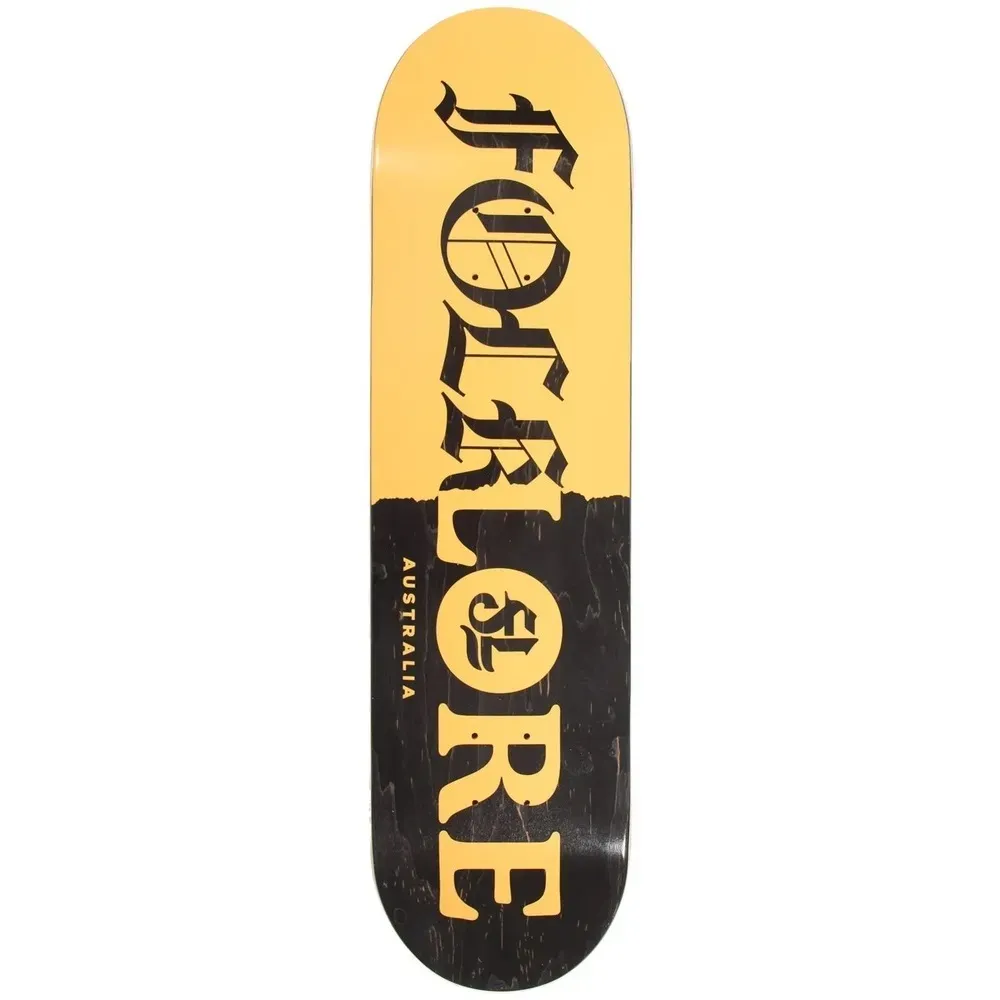 Folklore Warm Press Tear Split Orange 8.375 Skateboard Deck