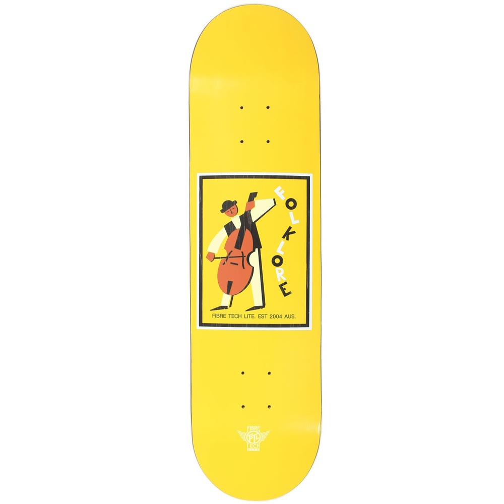 Folklore Fibretech Lite Cello Yellow 8.25 Skateboard Deck