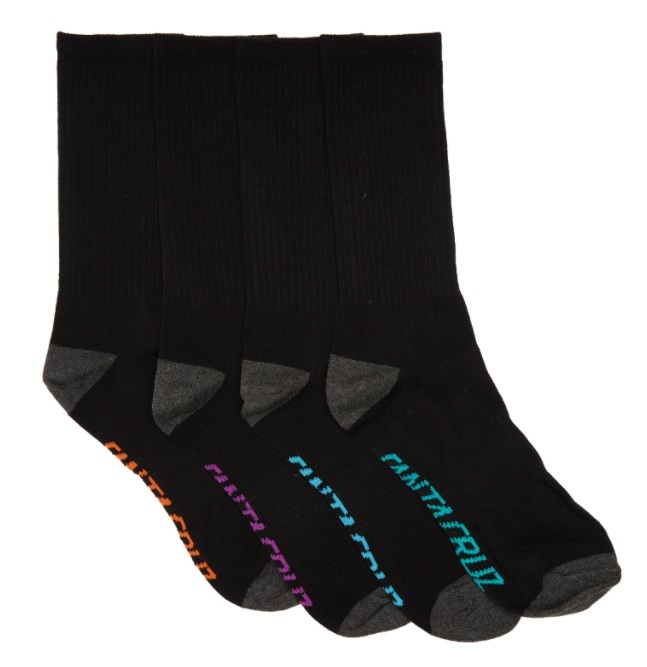 Santa Cruz Socks 4 Pairs Strip Logo