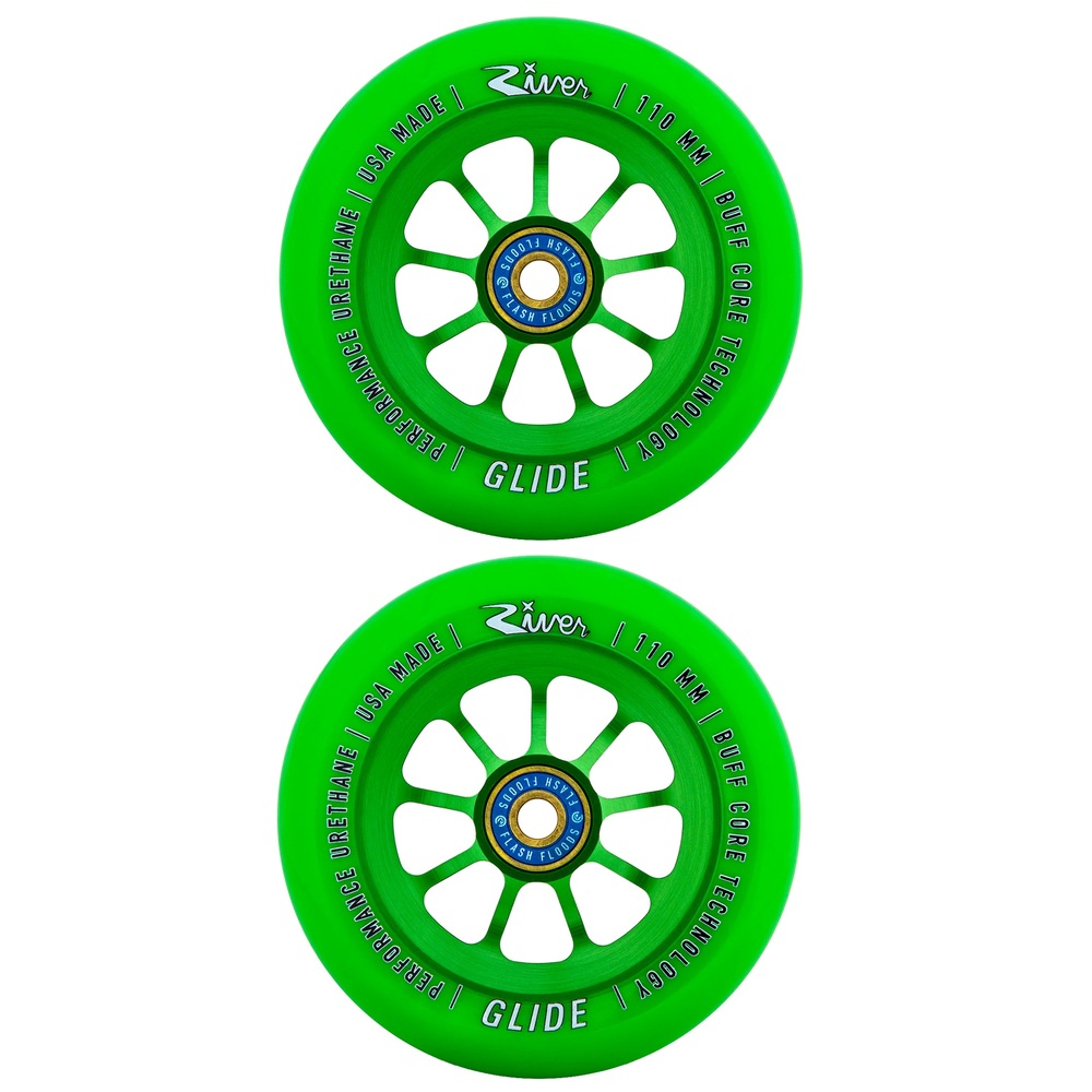 River 110mm Scooter Wheels Emerald Glides Set Of 2