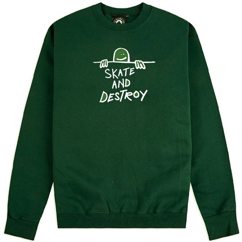 Thrasher Gonz Sad Logo Forest Green Crew Jumper [Size: S]
