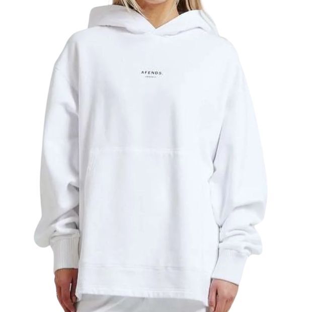Afends Pull On Premium Organic White Hoodie [Size: L]