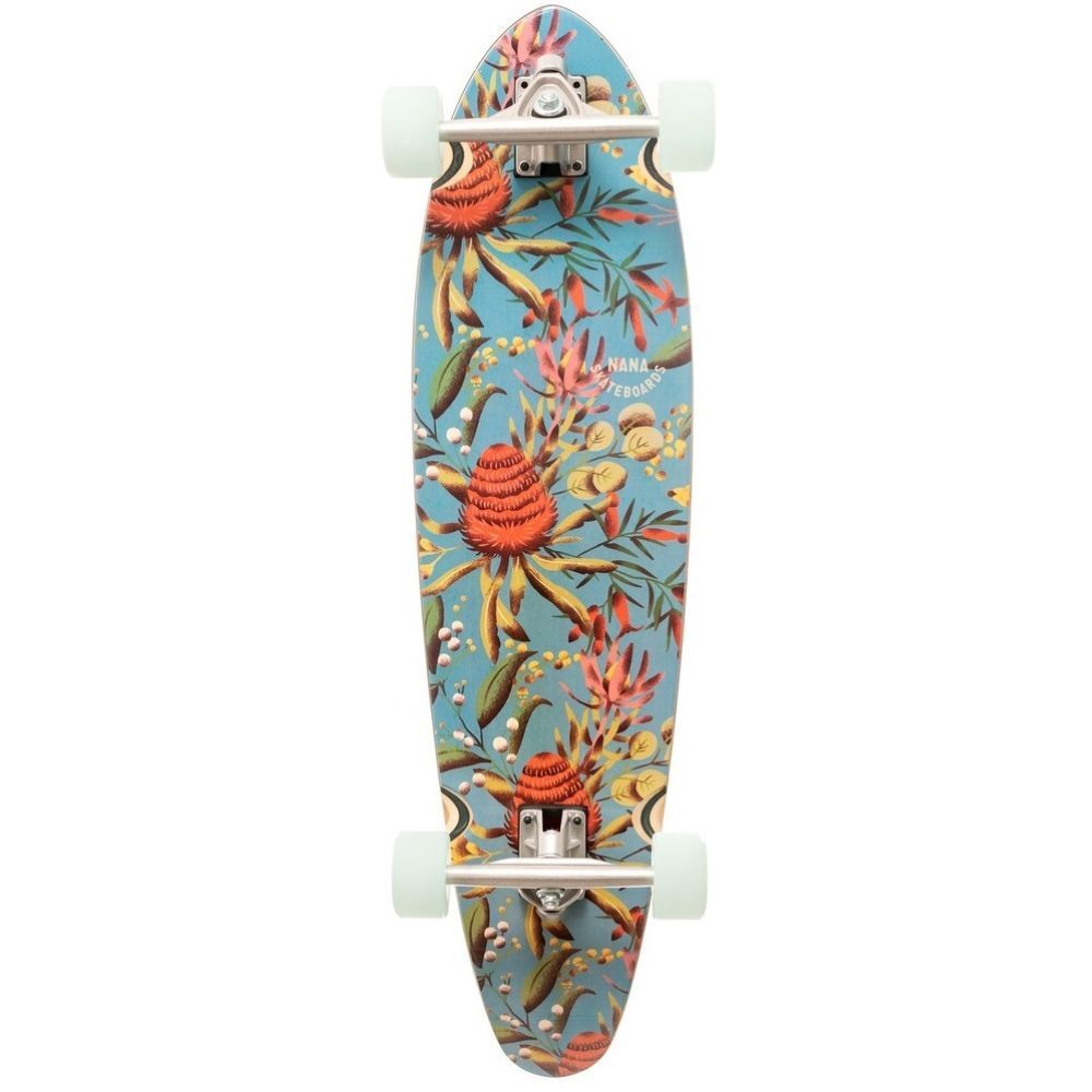Nana Jackaroo Kicktail Wildflowers 36 Longboard Skateboard