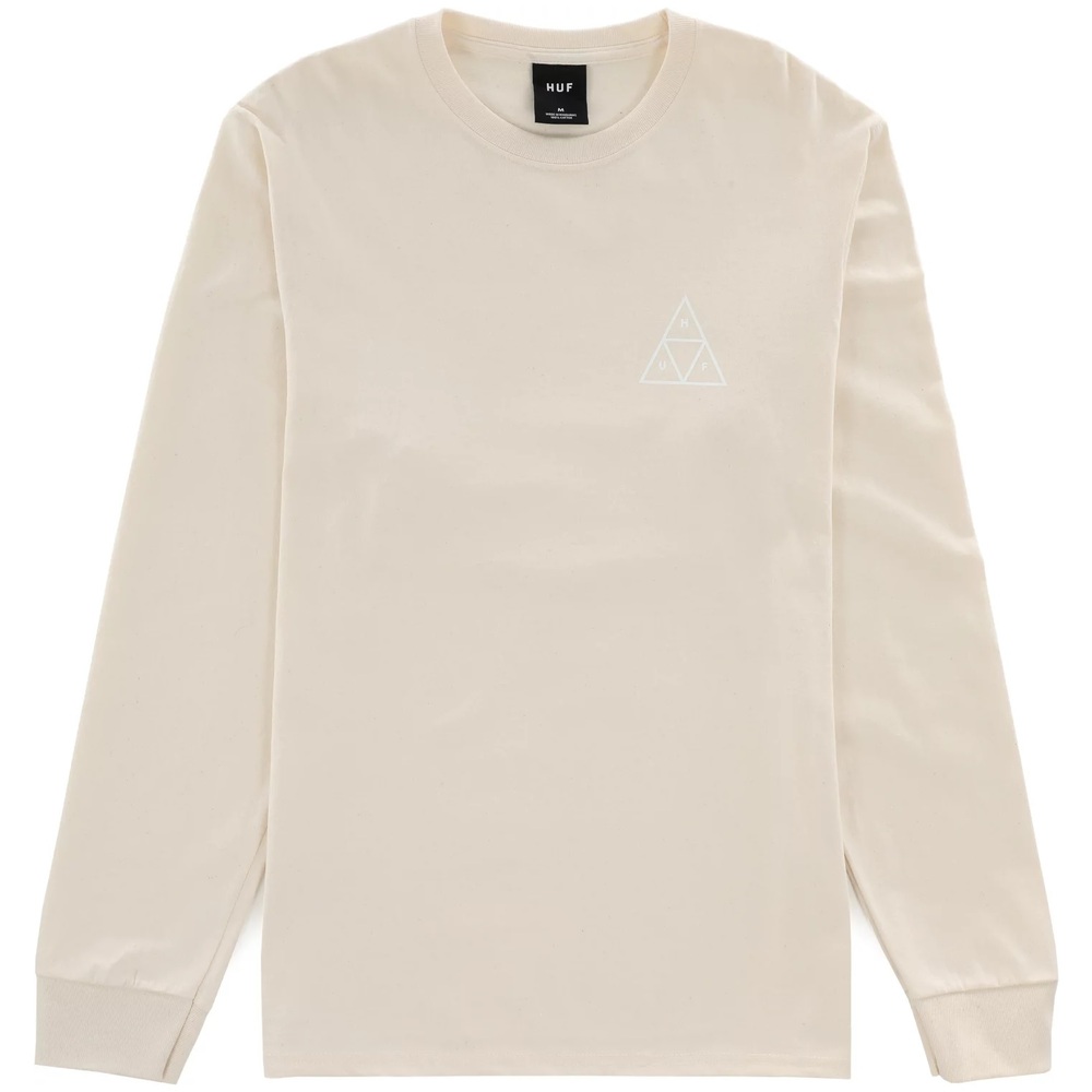 HUF Essentials Triple Triangle Natural Long Sleeve Shirt [Size: S]