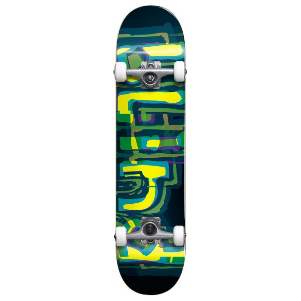 Blind Logo Glitch Blue FP Green Yellow 7.875 Complete Skateboard