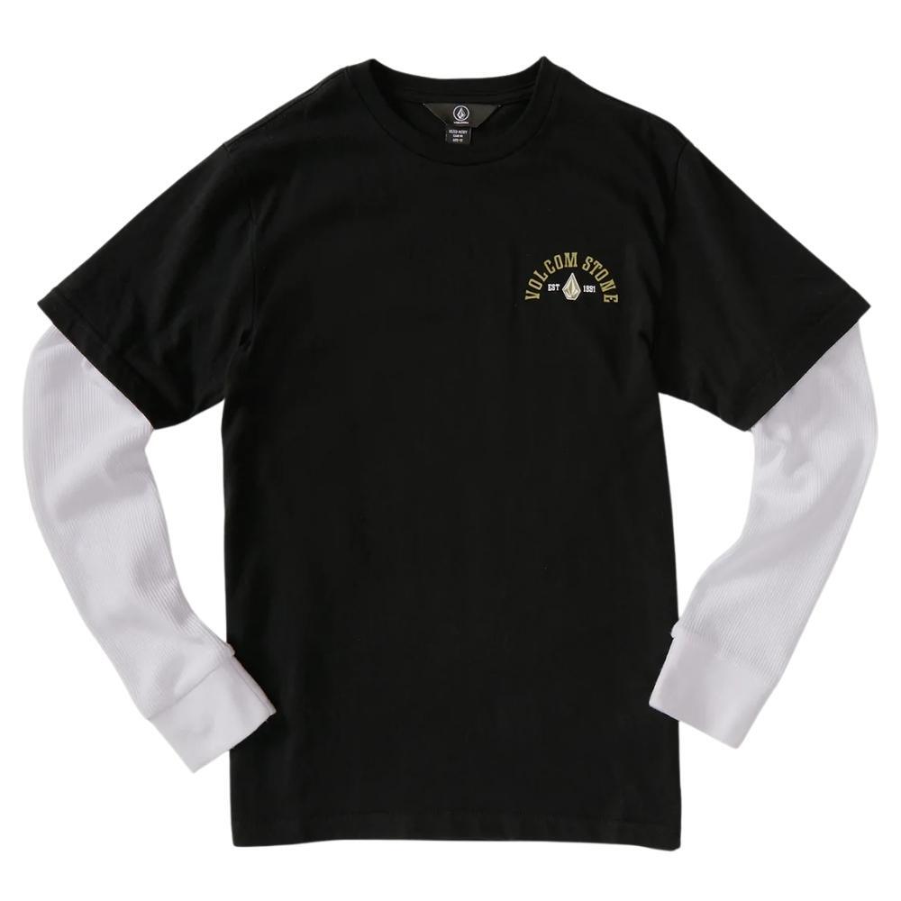 Volcom Ranchamingo Twofer Black Youth Long Sleeve Shirt [Size: 10]