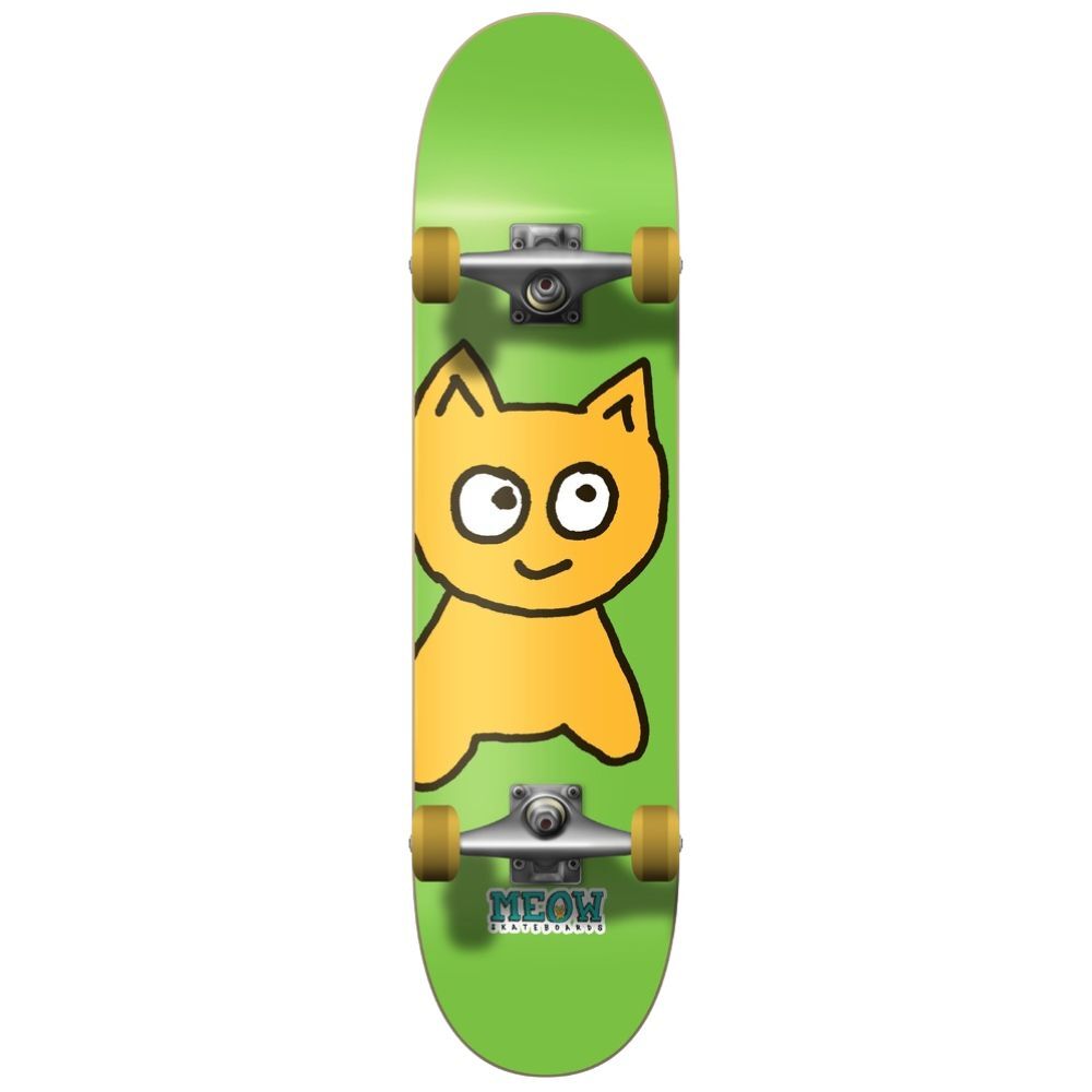Meow Big Cat Green 7.5 Complete Skateboard