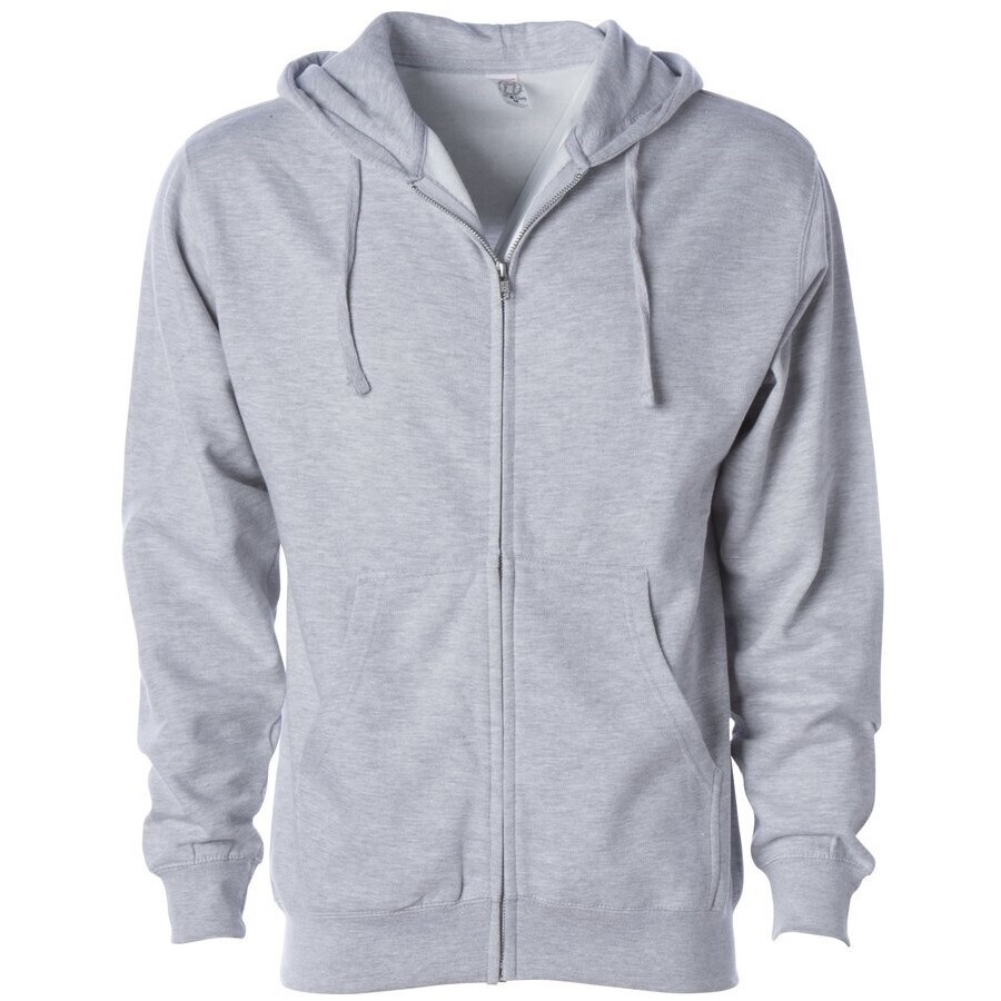 Independent Trading Midweight Zip Heather Grey Hoodie [Size: S]