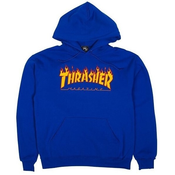 Thrasher Flame Logo Royal Hoodie [Size: S]