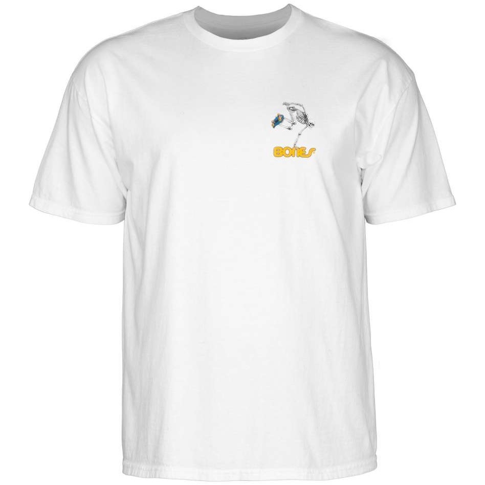 Powell Peralta Skate Skeleton White T-Shirt [Size: XL]