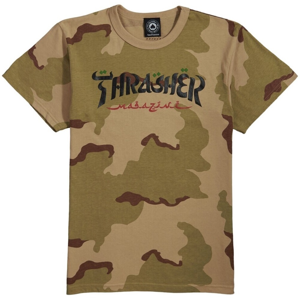 Thrasher Calligraphy Desert Camo T-Shirt [Size: S]
