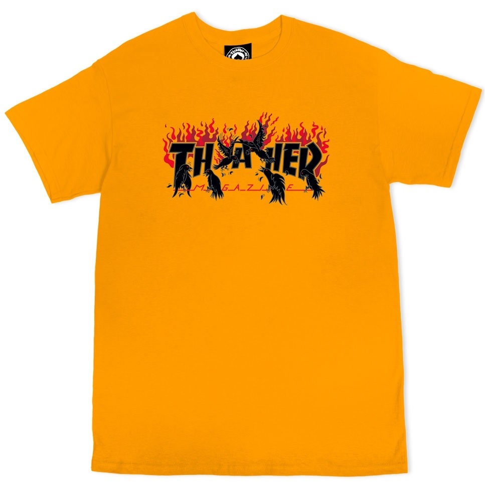 Thrasher Crows Gold T-Shirt [Size: S]
