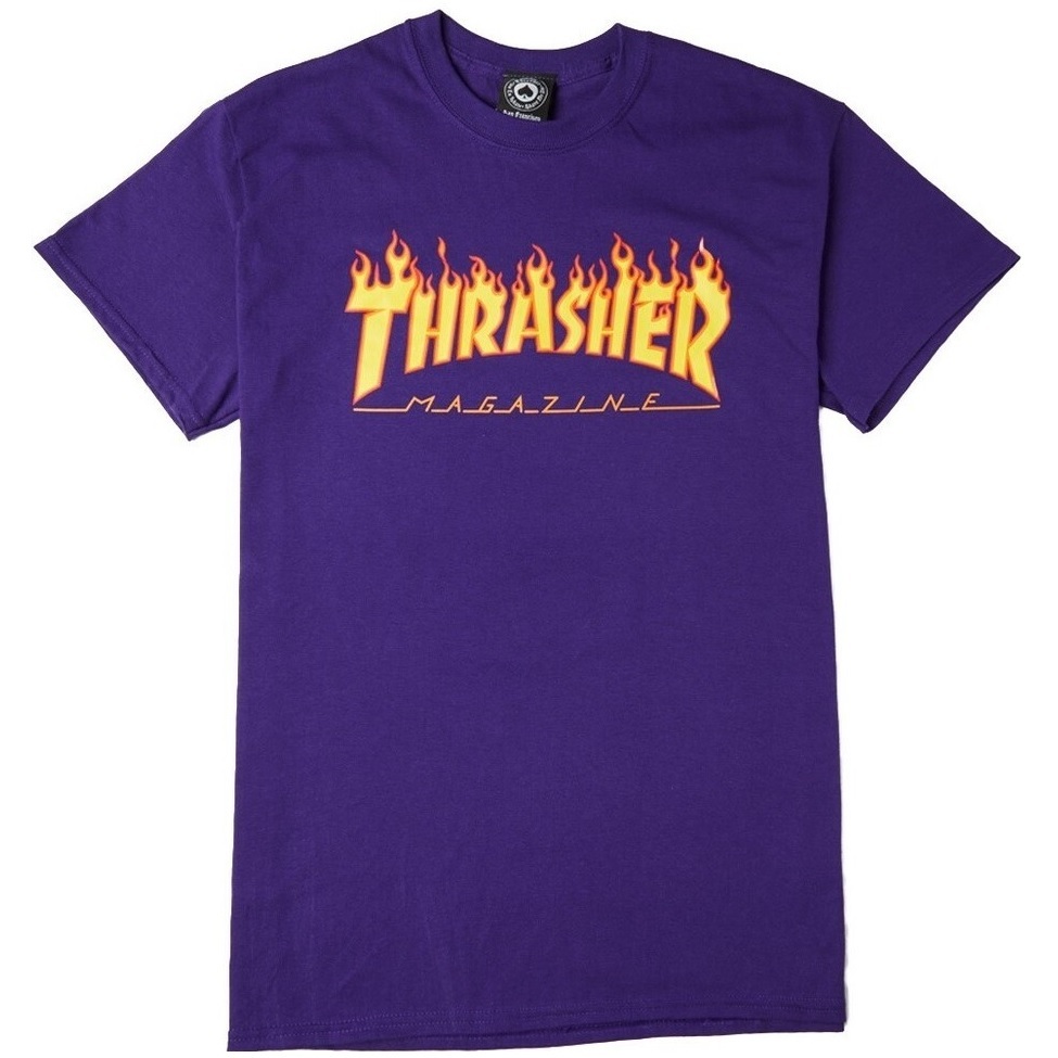 Thrasher Flame Purple T-Shirt [Size: L]