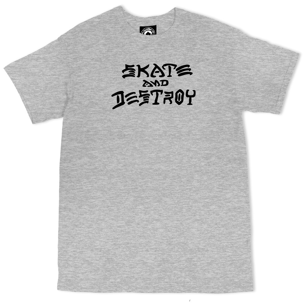 Thrasher Skate & Destroy Grey T-Shirt [Size: S]