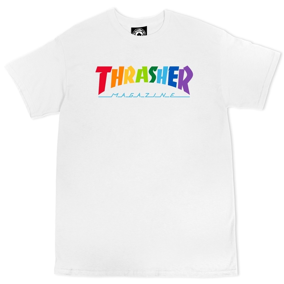 Thrasher Skate Rainbow Mag White T-Shirt