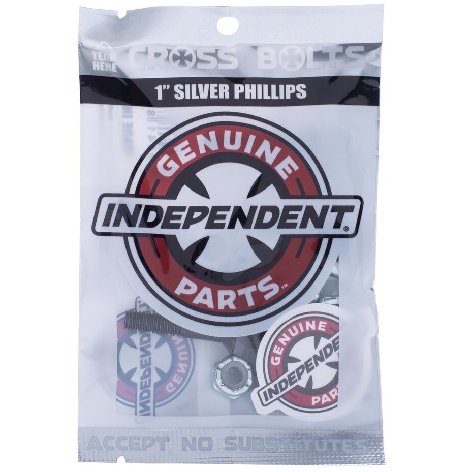 Independent Phillips Black Silver 1 Inch Skateboard Hardware