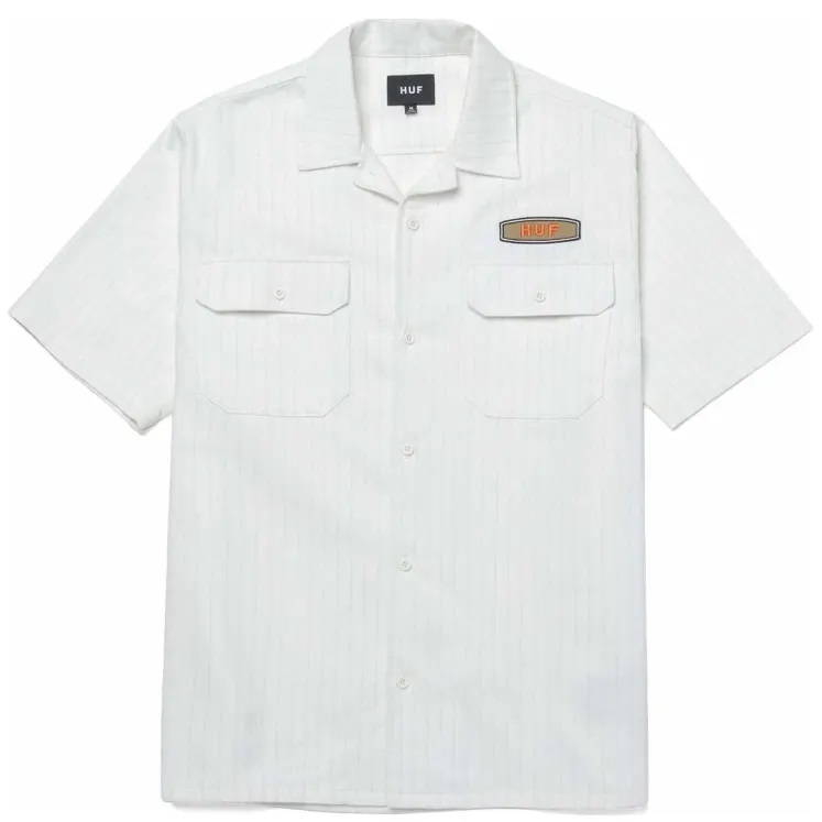 Huf Button Up Shirt Billy Work Natural