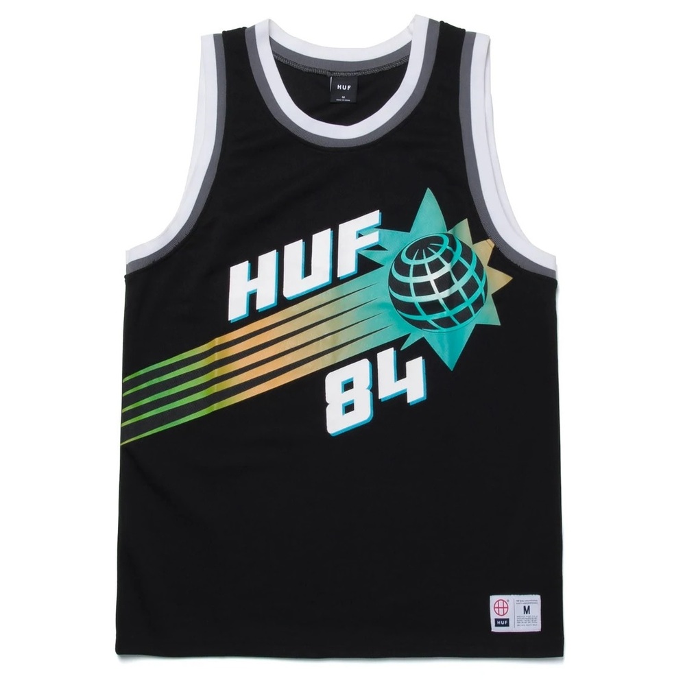HUF Rebound Black Basketball Jersey [Size: M]