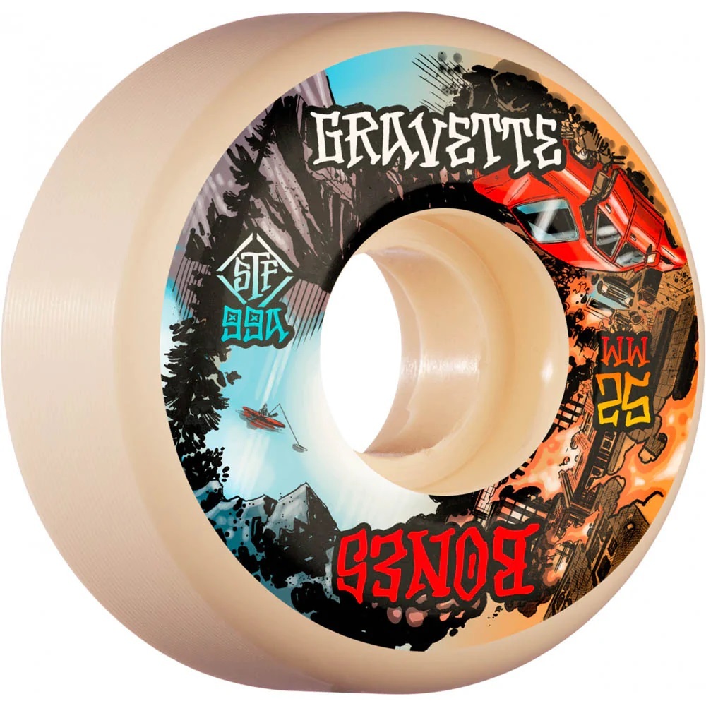 Bones Gravette Heaven & Hell STF V2 99A 52mm Skateboard Wheels