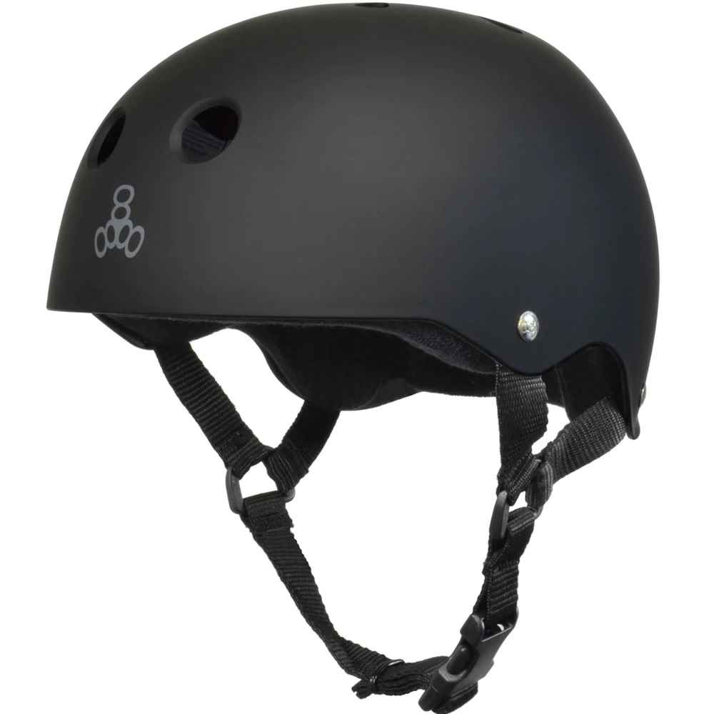Triple 8 Brainsaver Sweatsaver All Black Rubber Helmet [Size: XS]