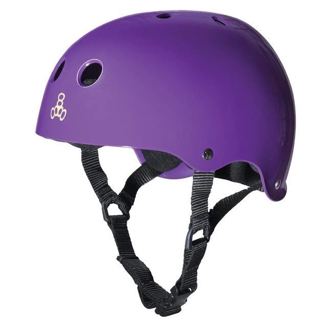 Triple 8 Brainsaver Sweatsaver Purple Rubber Helmet [Size: S]
