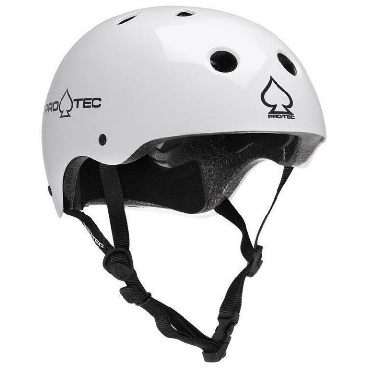 Protec Classic Certified Gloss White Helmet [Size: XS]