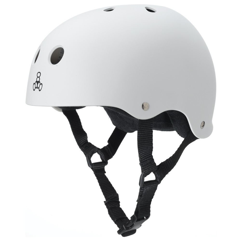 Triple 8 Brainsaver Sweatsaver White Rubber Helmet [Size: M]