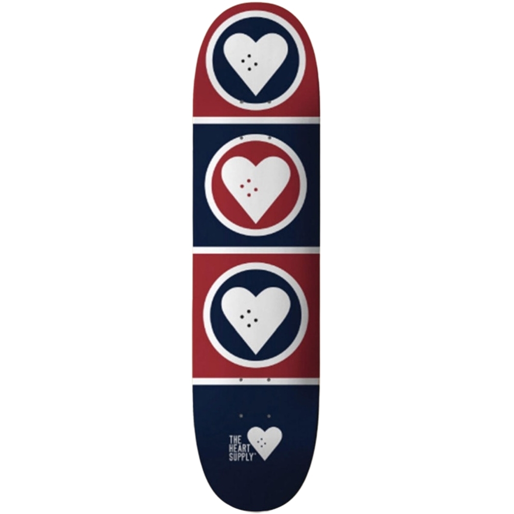 The Heart Supply Squad Blue Red 8.0 Skateboard Deck