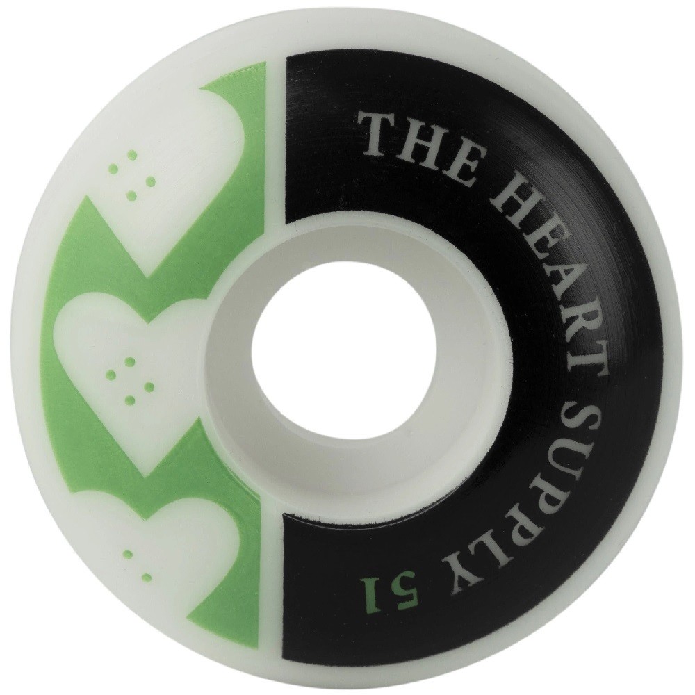 The Heart Supply Squad Green 99A 51mm Skateboard Wheels