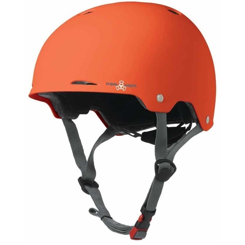 Triple 8 Gotham Certified Orange Rubber Helmet [Size: XS-S]