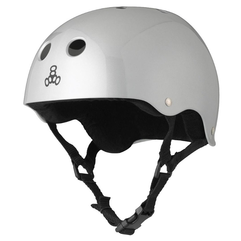 Triple 8 Brainsaver Sweatsaver Silver Helmet [Size: XS]