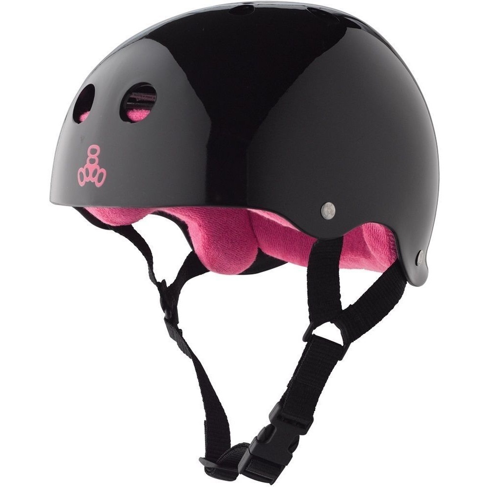 Triple 8 Brainsaver Sweatsaver Helmet Black Pink Gloss [Size: XS]