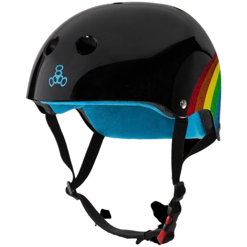 Triple 8 Certified Rainbow Sparkle Black Helmet [Size: XS-S]