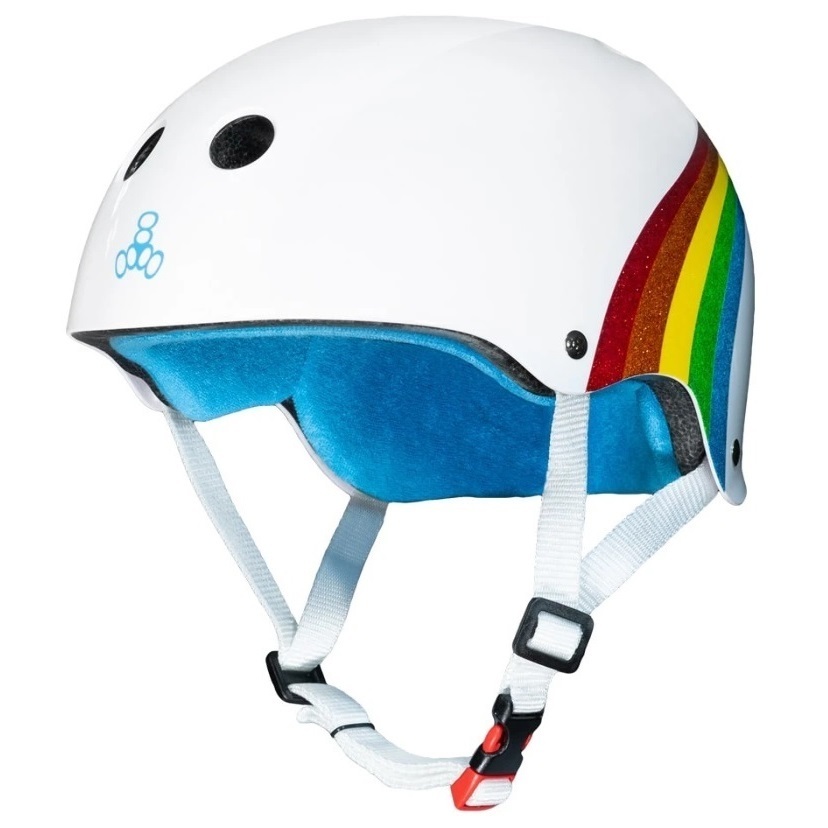 Triple 8 Certified Rainbow Sparkle White Helmet [Size: XS-S]