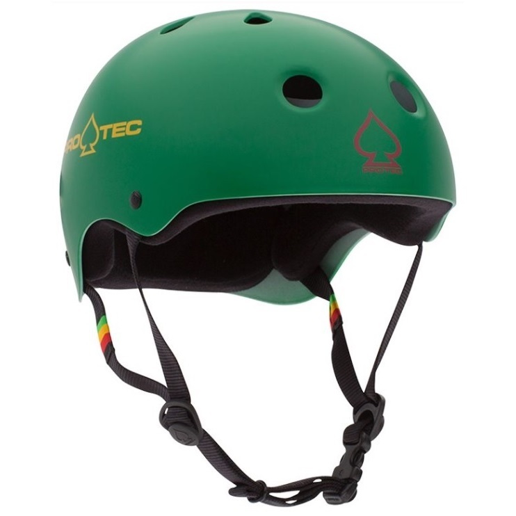 Protec Classic Rasta Green Skate Helmet [Size: XL]